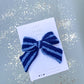 Blue Stripe Large Pinwheel Bow