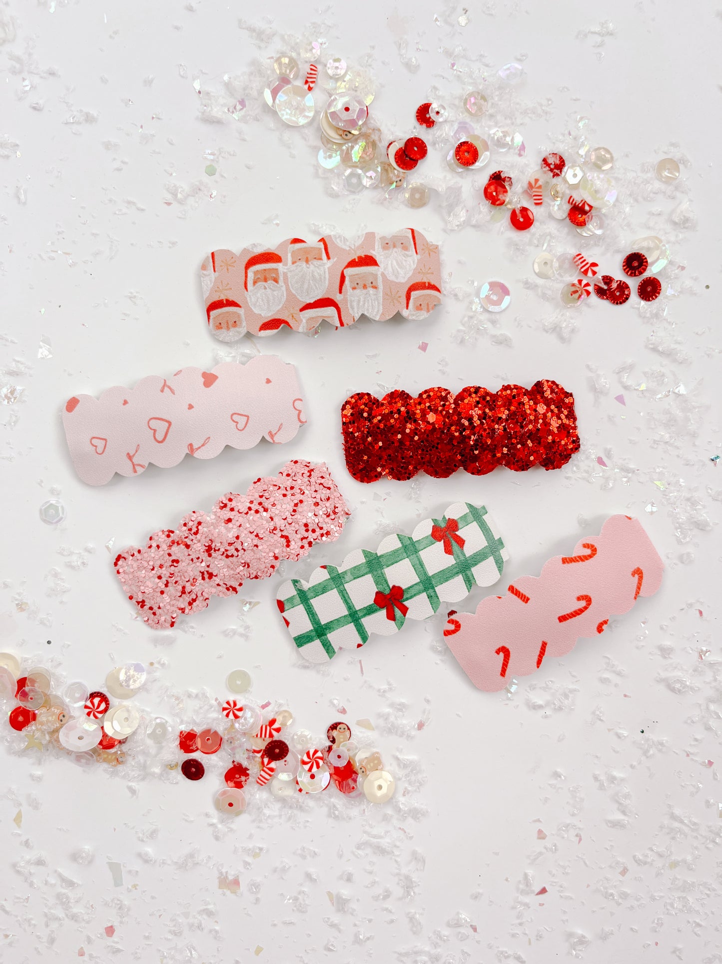 Pink Candy Cane Single Snap Clip