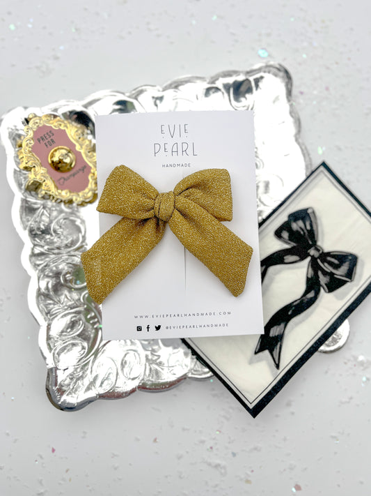 Gold Glitter Large Pinwheel Bow
