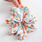 Oversized Checkered Orange Scrunchy