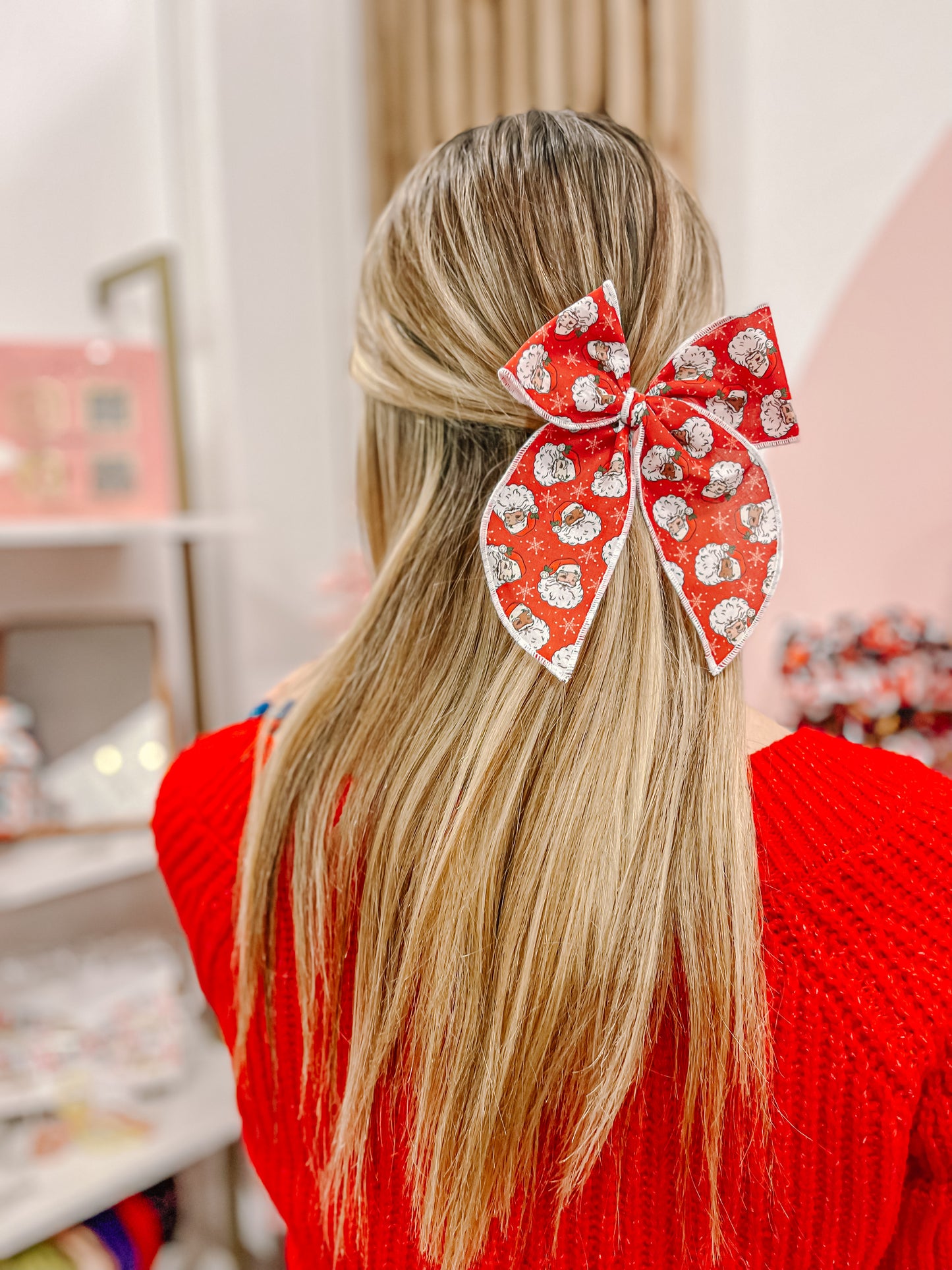 Red Santa Oversized Bow