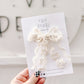 Cream Lace Bows on Bow Medium Hair Bow
