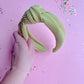 Lime Ribbed Knotted Headband