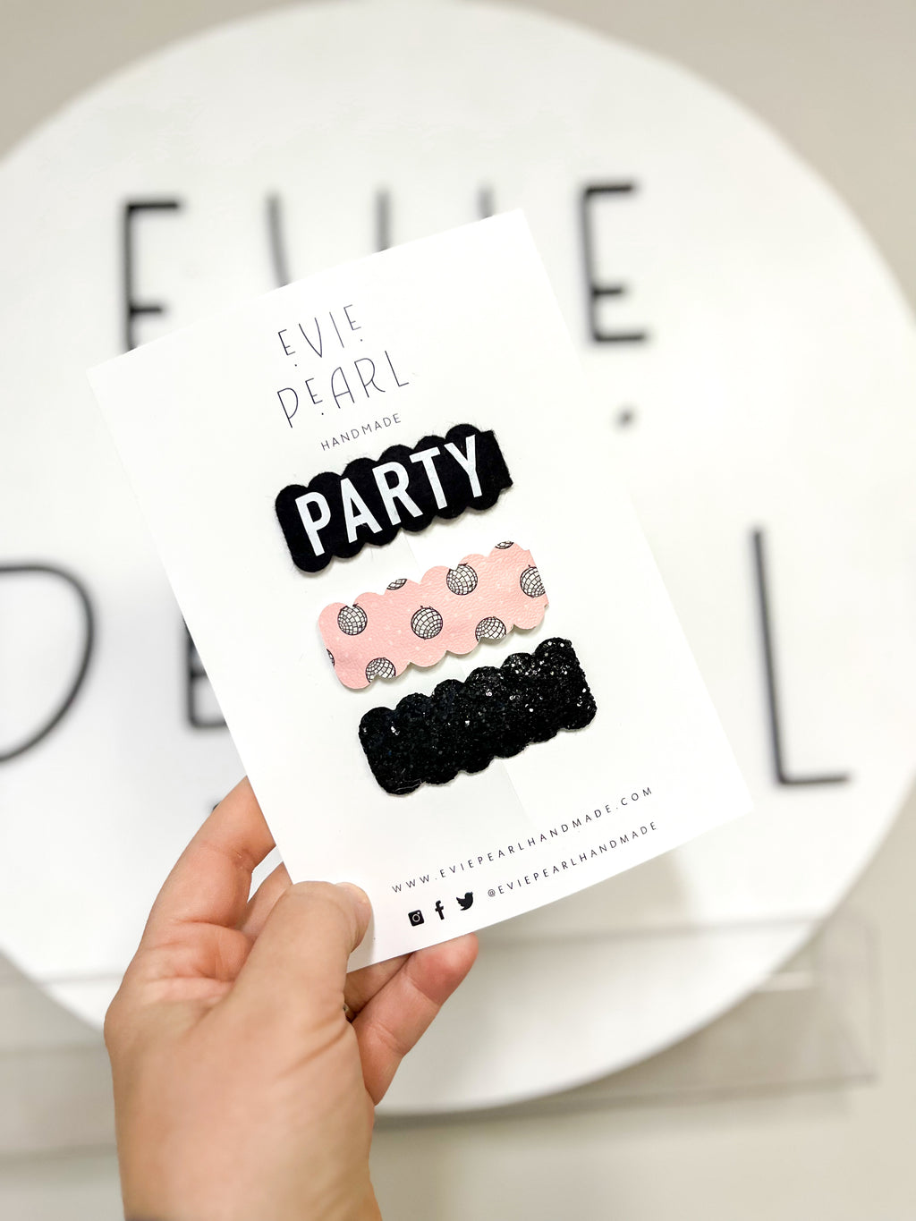 Party, Pink Disco & Black Glitter Snap Clip Set