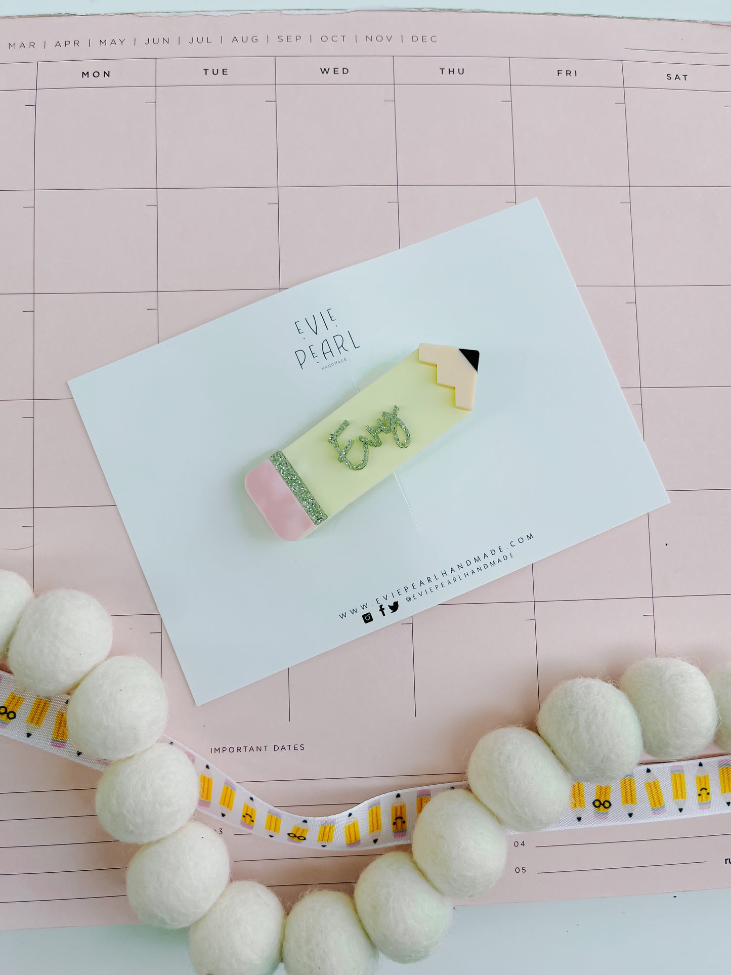 PREORDER: Personalized Pencil Hair Clip