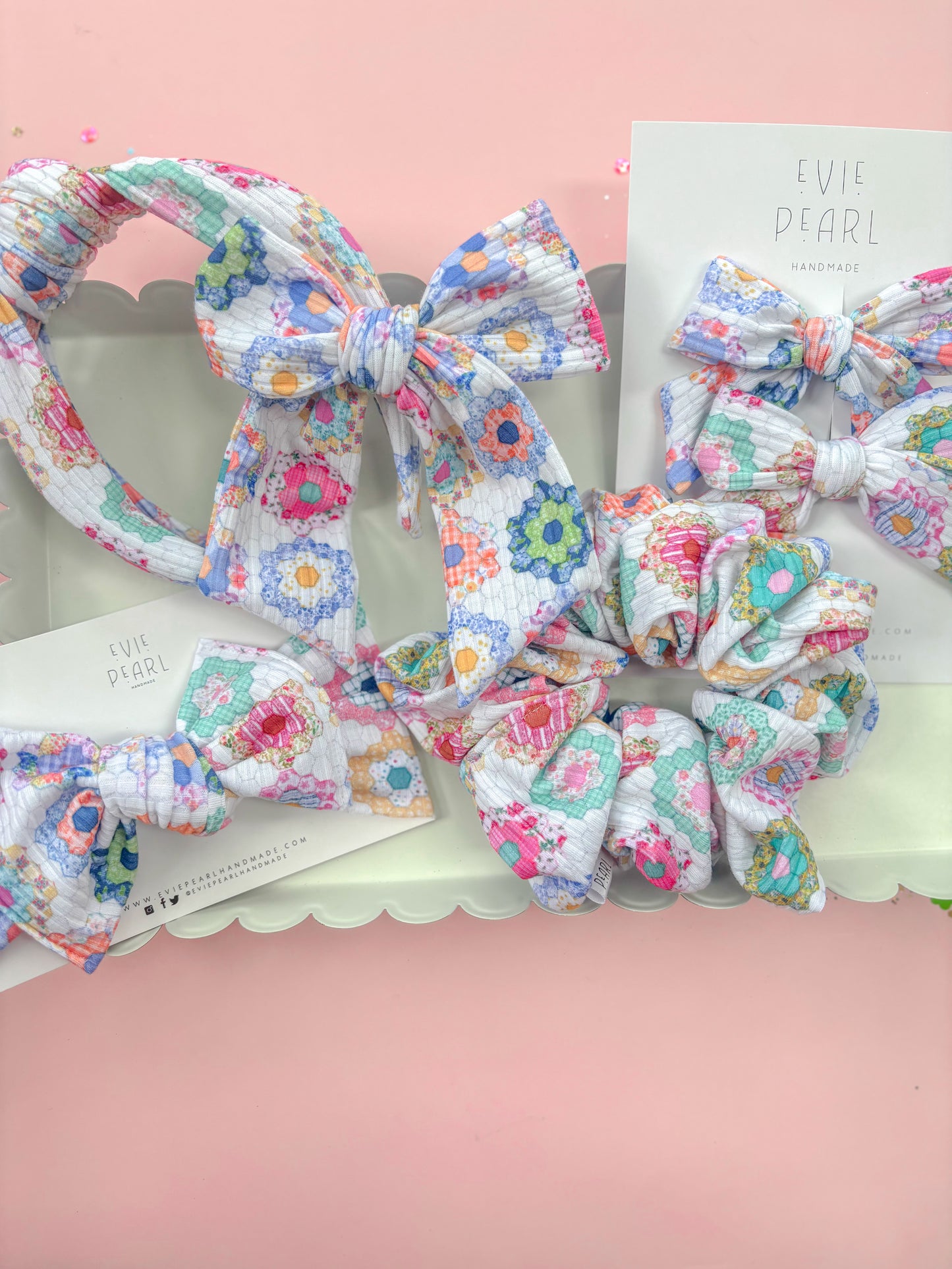 Heirloom Daisy Patchwork Knotted Headband for girls & women