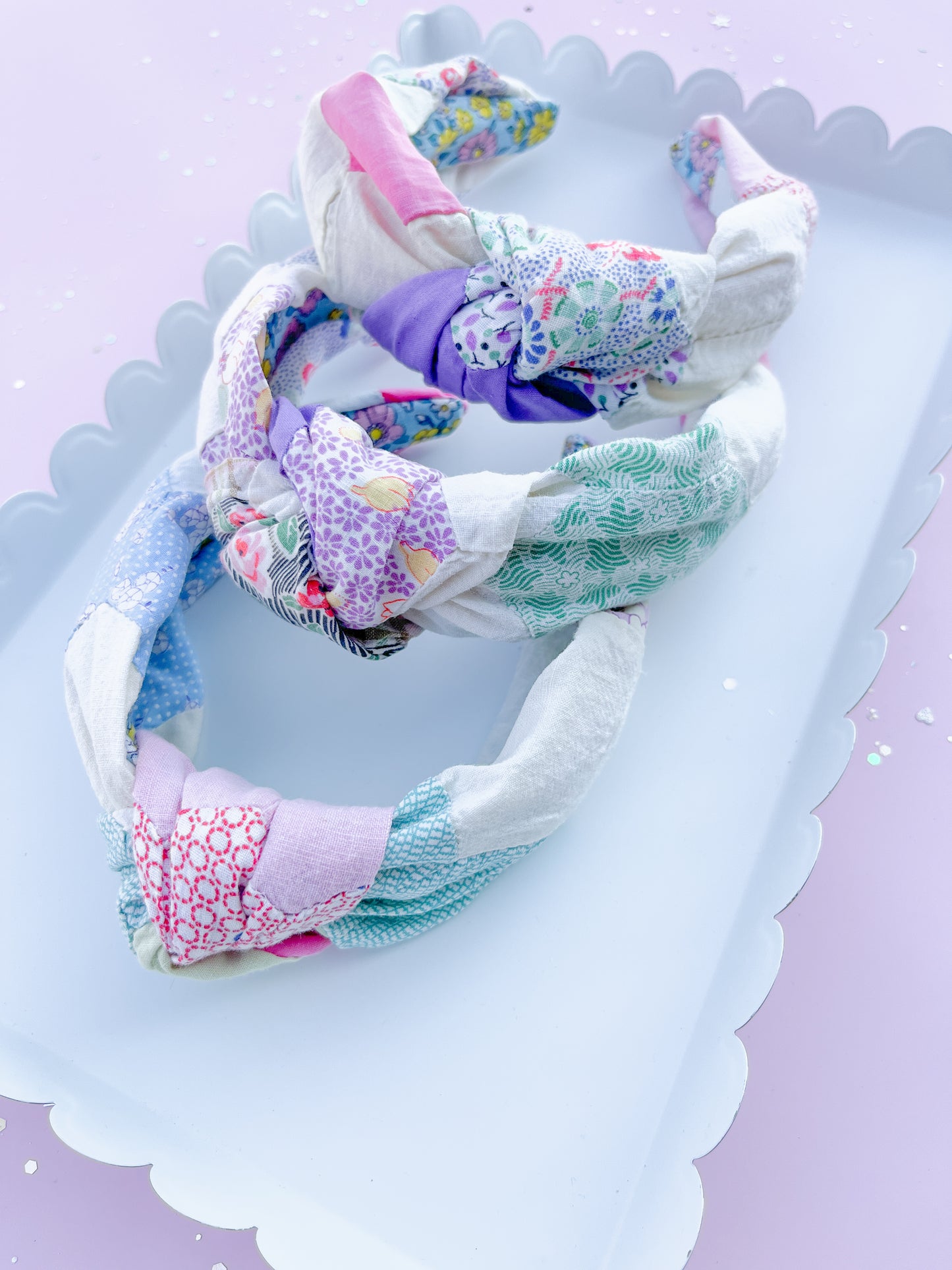 Heirloom Patchwork Quilted Knotted Headband