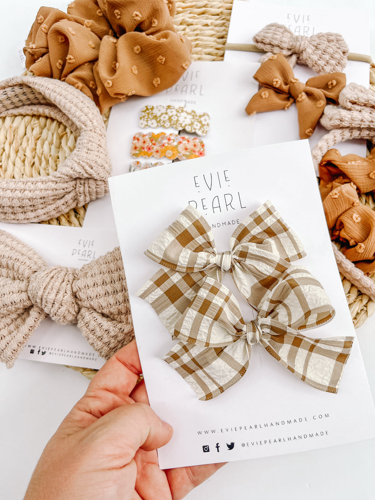 Monthly Subscribers Only! Brown Plaid Pigtails for November Subscription Add On Only