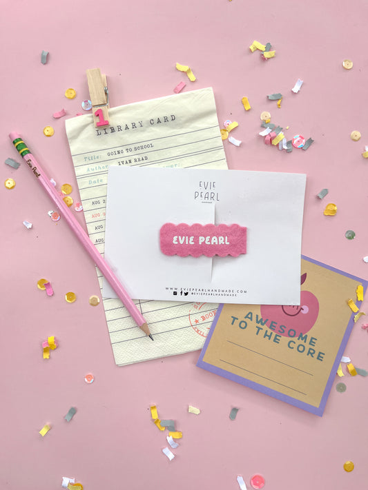 Personalized Bubblegum Pink Snap Clip