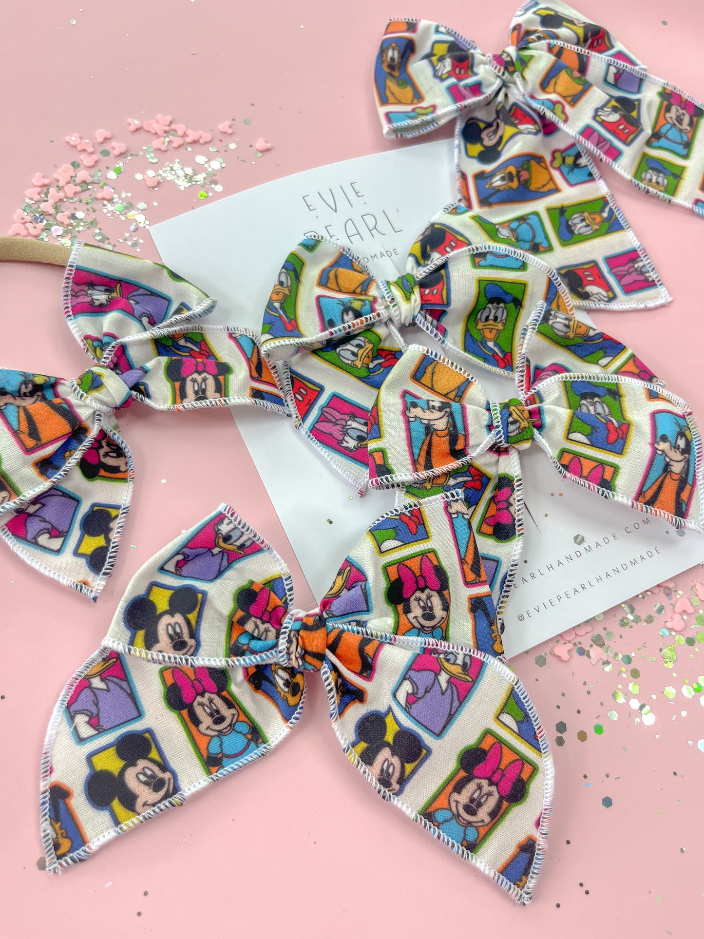 Nostalgic 90s Mouse & Friends Bow