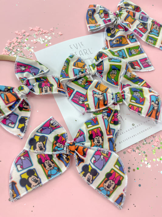 Nostalgic 90s Mouse & Friends Bow
