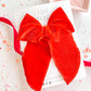 Red Velvet Glitter Oversized Bow