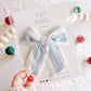 White Blue Large Bow