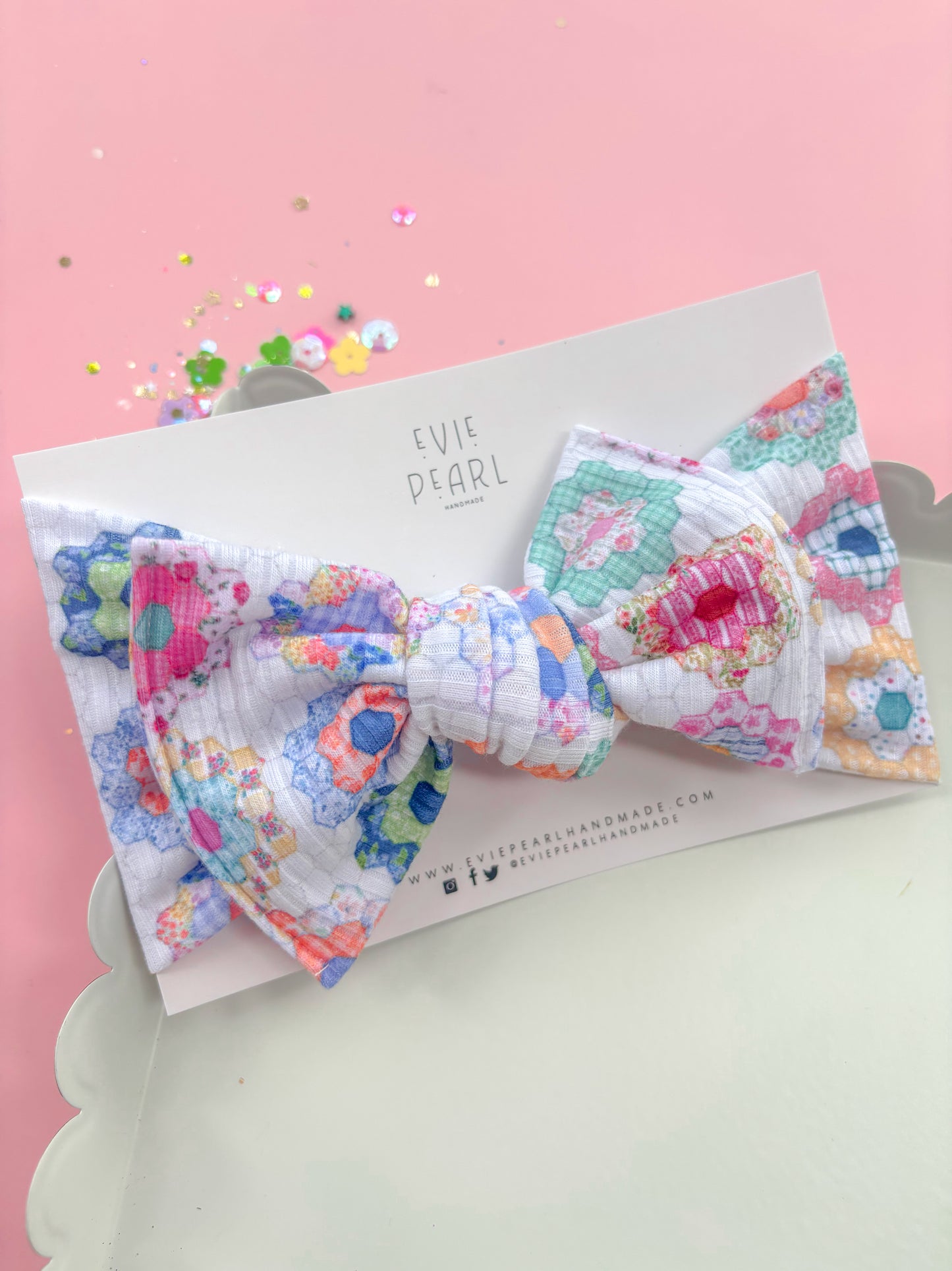 Heirloom Daisy Patchwork Baby Bow Turban