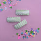 Green Stripes Snap Clip