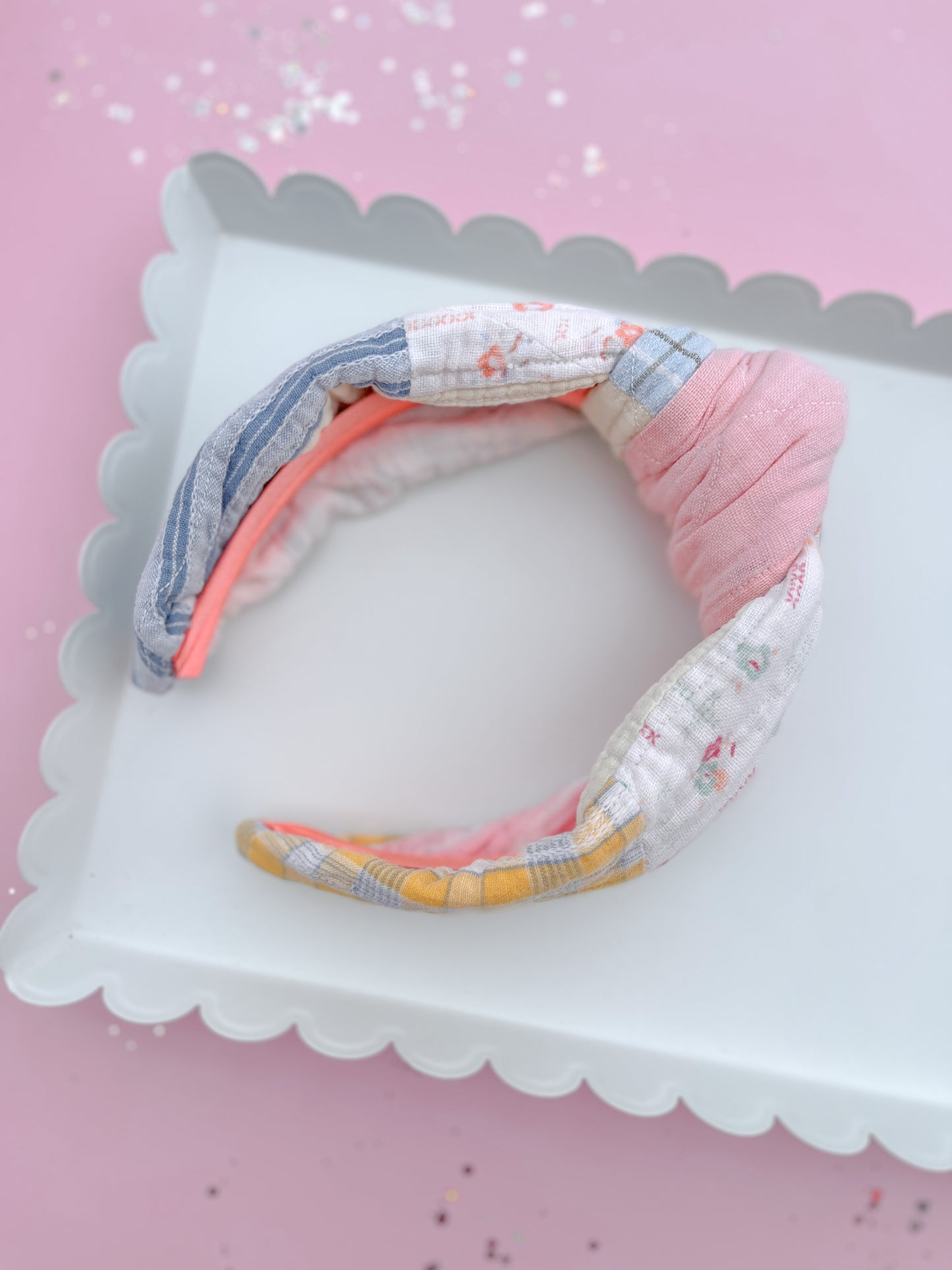 Spring Heirloom Quilted Knotted Headband