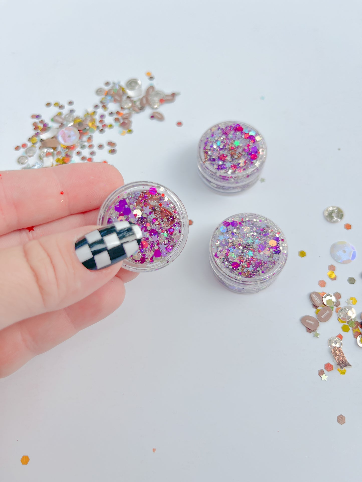 Purple Silver Football Game Day Hair Glitter Gel
