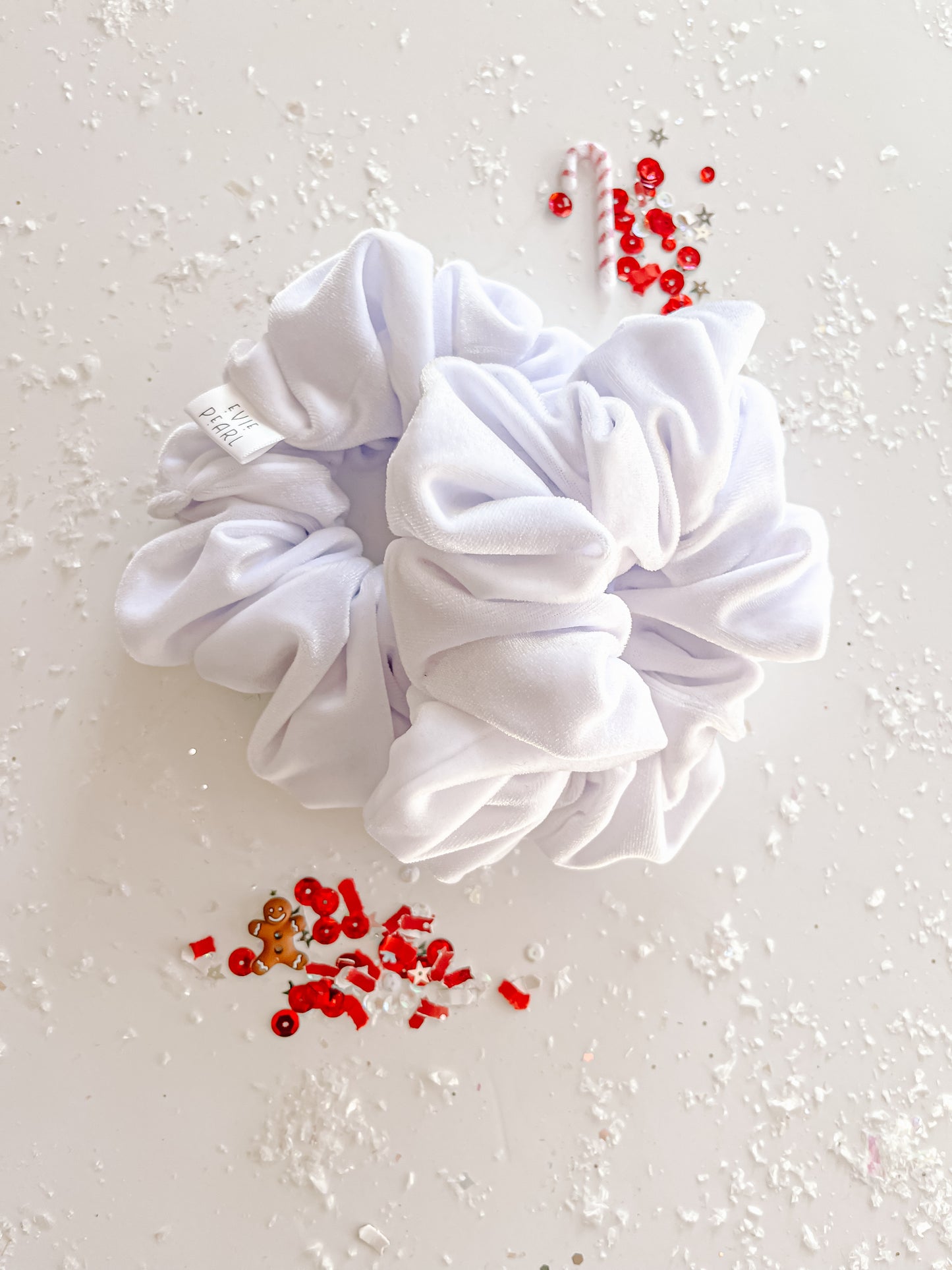 White Velvet Oversized Scrunchy