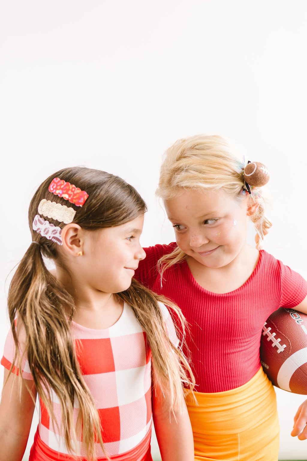Red Leopard, Gold Glitter & Football Snap Clip Set.