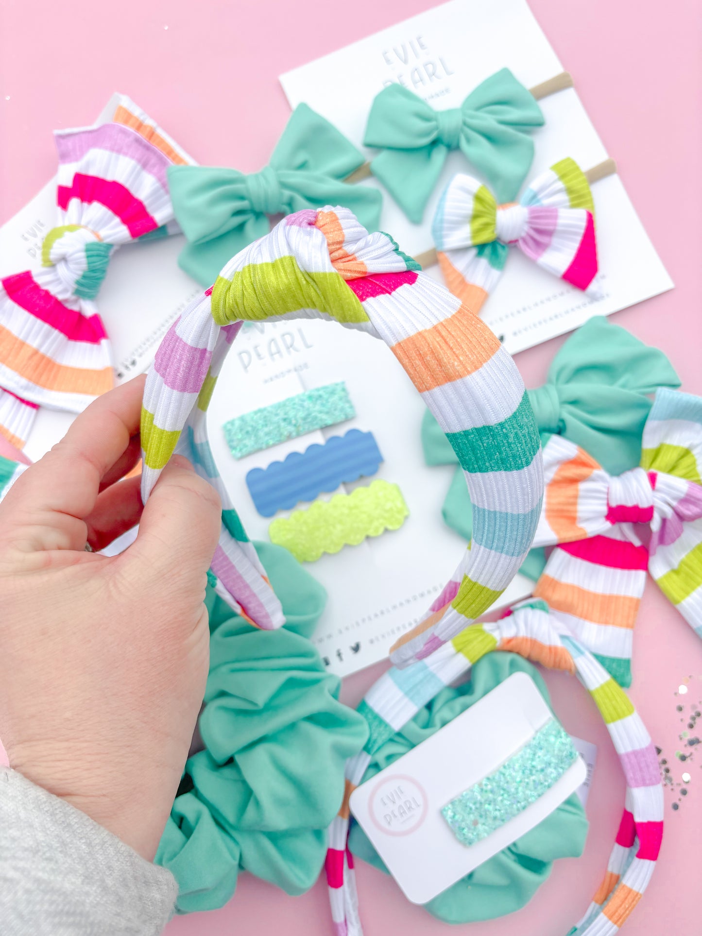 Neon Stripe Knotted Headband for girls & women