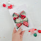 White Christmas Plaid Medium Pigtail Bows