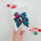 Green Christmas Plaid Medium Pigtail Bows