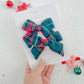 Green Christmas Plaid Medium Pigtail Bows