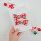 Red & Green Plaid Knot Bow Pigtails
