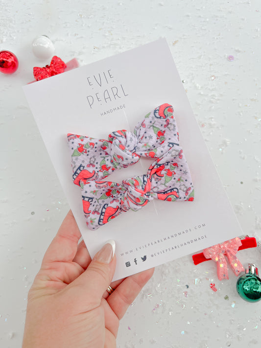 Grinch Sleigh Knot Bow Pigtails