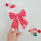 Pink Red Plaid Medium Sailor Bow With Peppermint Charm
