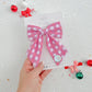 Pink Red Plaid Medium Sailor Bow With Peppermint Charm
