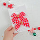 Red Grid Gingerbread Medium Pinwheel Pigtail Bows