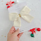 Cream Gold Glitter Hair Bow