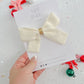 Cream Gold Glitter Hair Bow