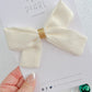 Cream Gold Glitter Hair Bow