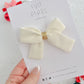 Cream Gold Glitter Hair Bow