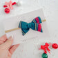 Christmas Plaid Small Pinwheel Bows on nylon headband for babies