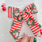 Vintage Santa Stripes XL Pinwheel Hair Bow