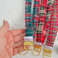 Christmas Plaid Scrunchy Teacher Lanyard