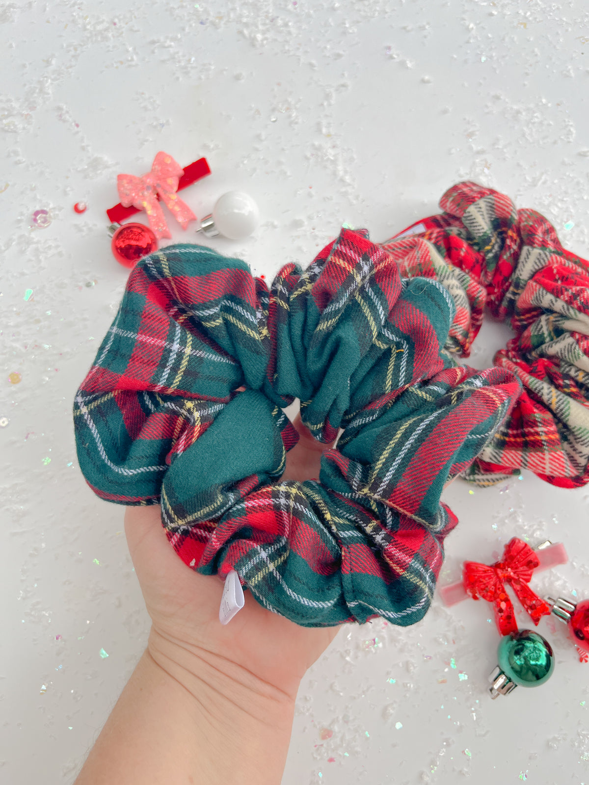 Christmas Plaid Oversized Scrunchy