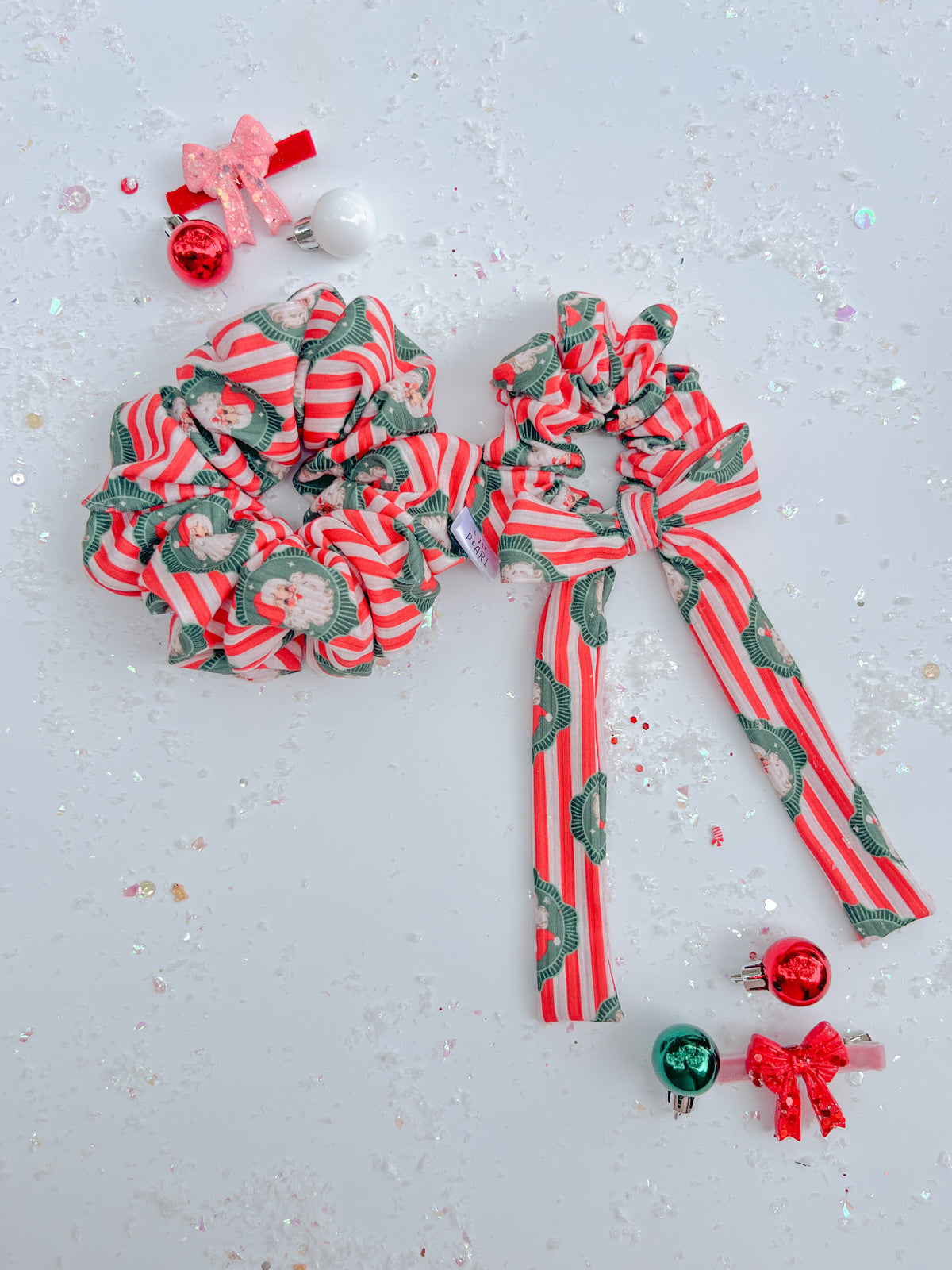 Vintage Santa Stripes Scrunchy