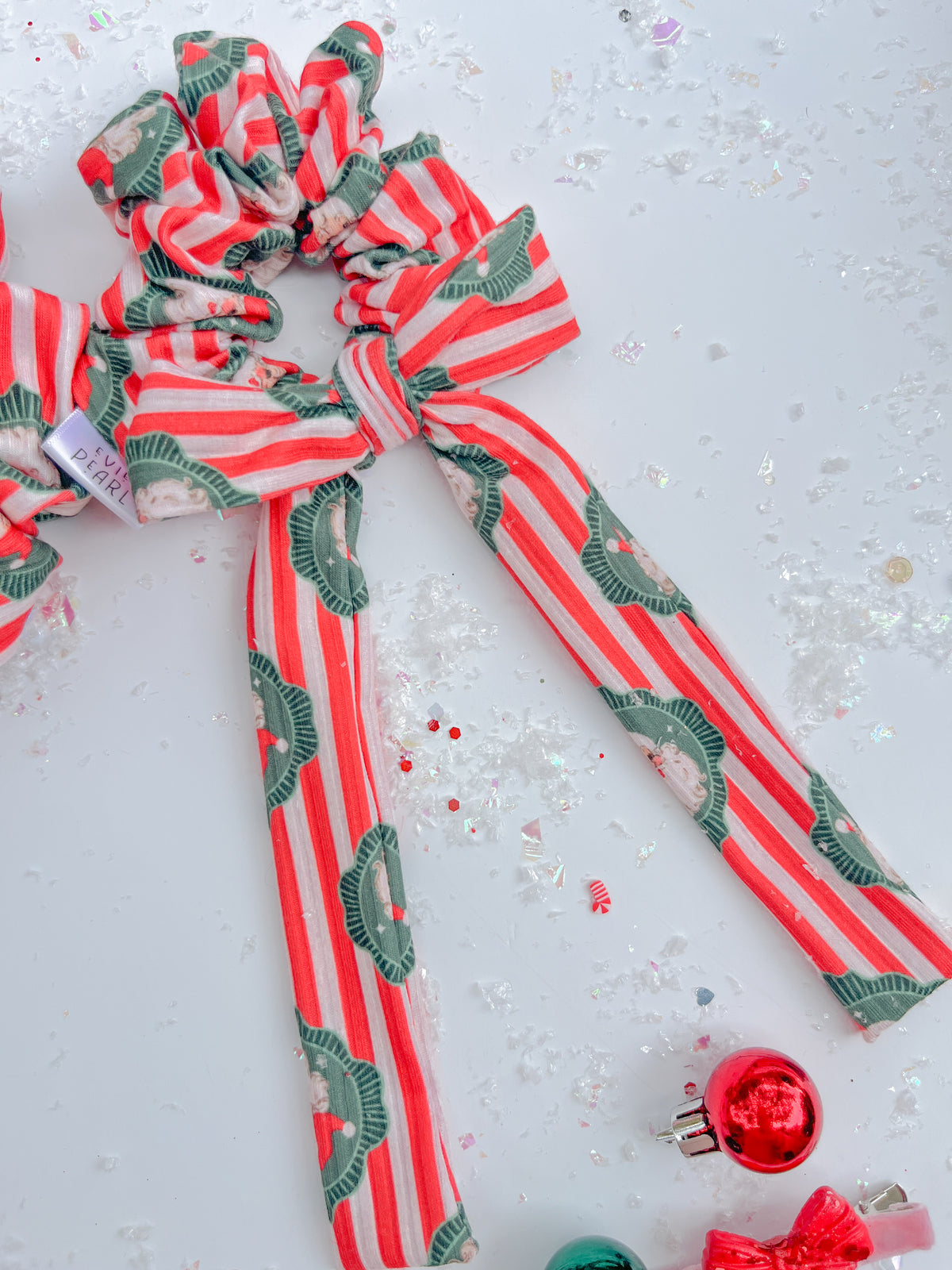 Vintage Santa Stripes Scrunchy