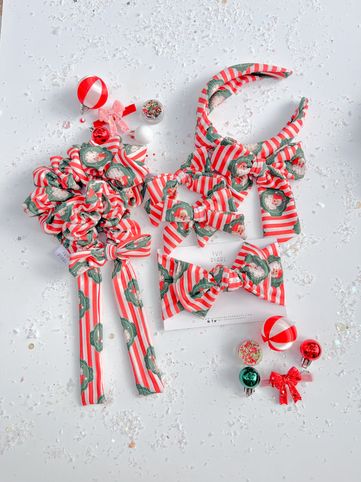 Vintage Santa Stripes Bow Turban