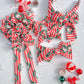 Vintage Santa Stripes XL Pinwheel Hair Bow