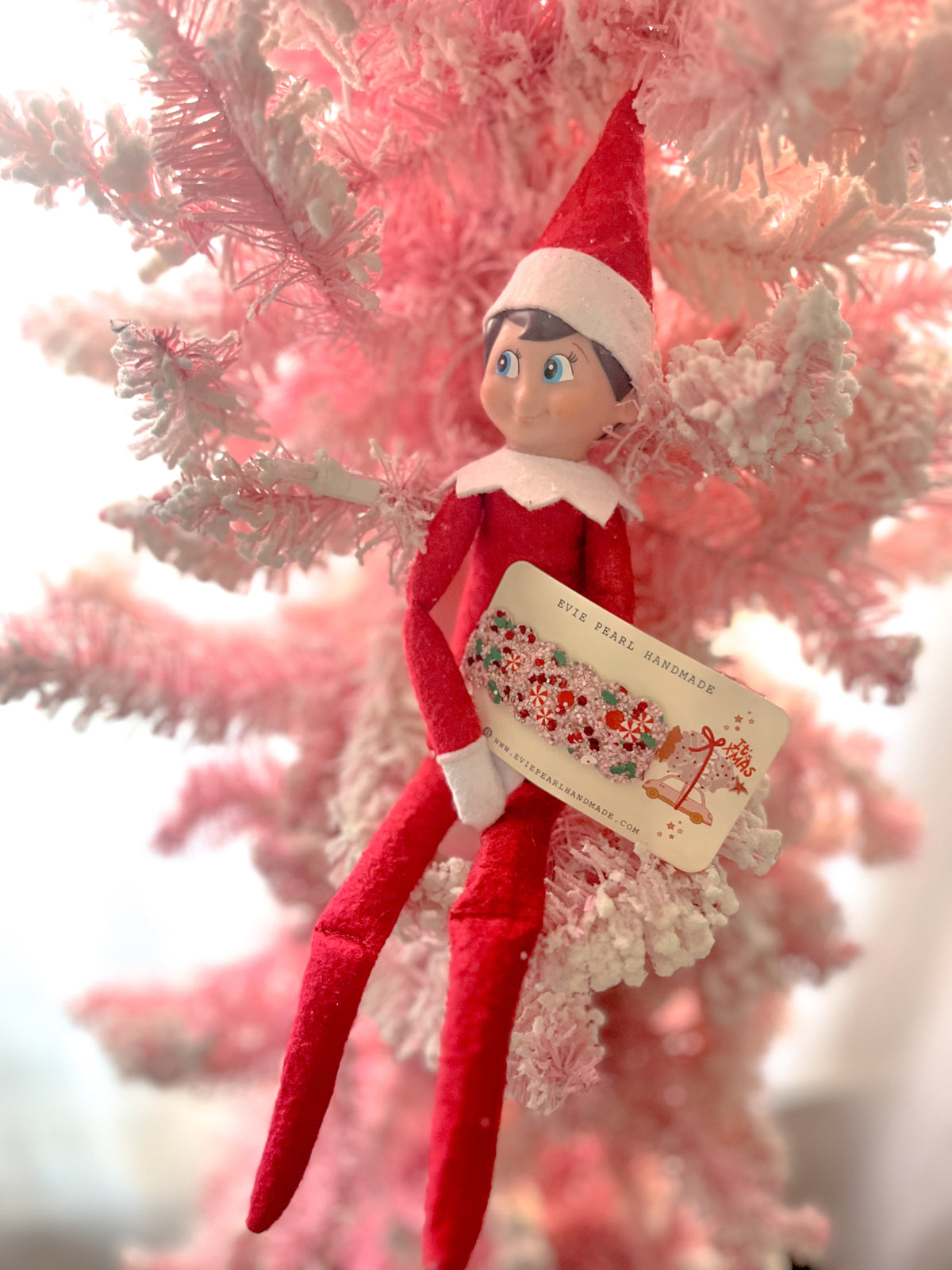 Pink Red Green Santa Glitter Single Snap Clip