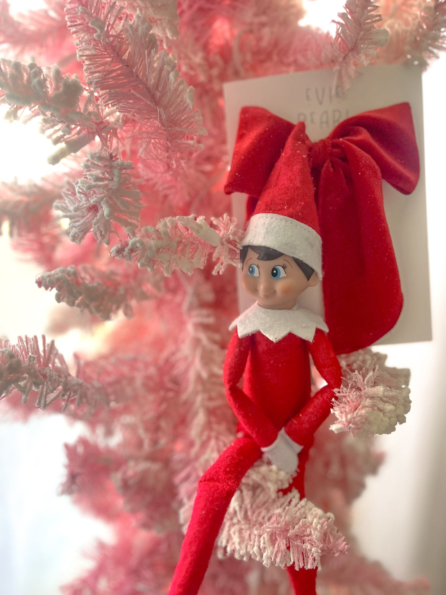 Oversized Red Glitter Velvet Bow