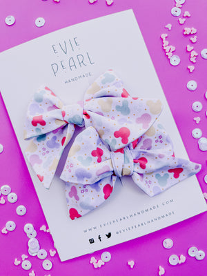 Pastel Mouse Head Small Pigtail Bows