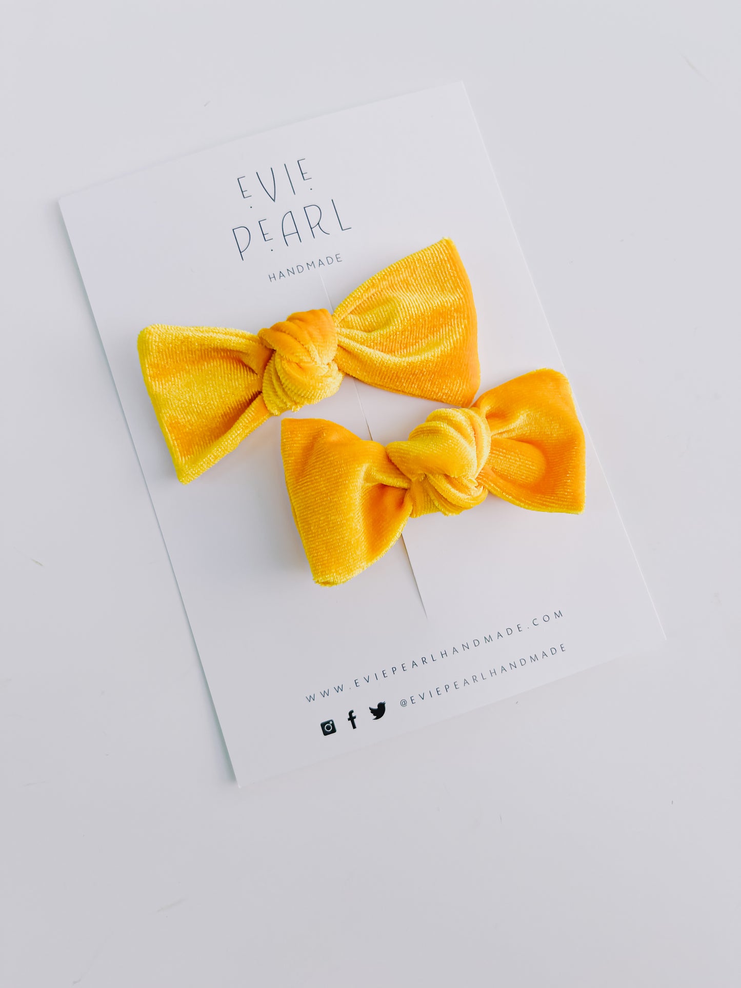 Yellow Velvet Knot Bow Pigtails