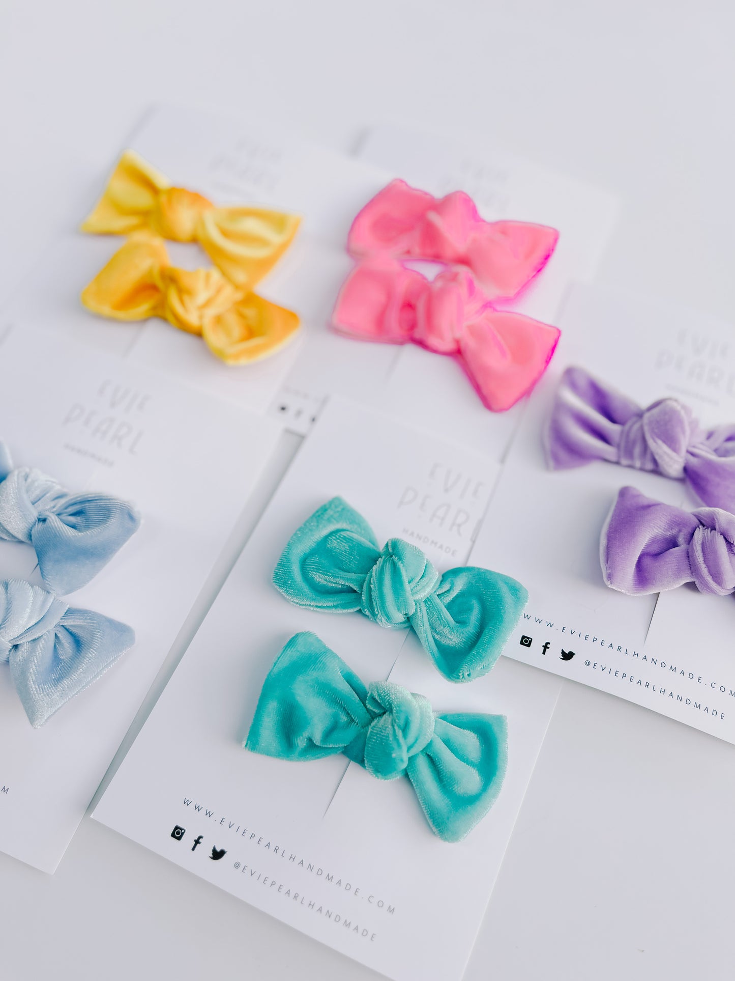 Teal Velvet Knot Bow Pigtails