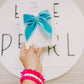 Turquoise Blue Velvet Small Bow